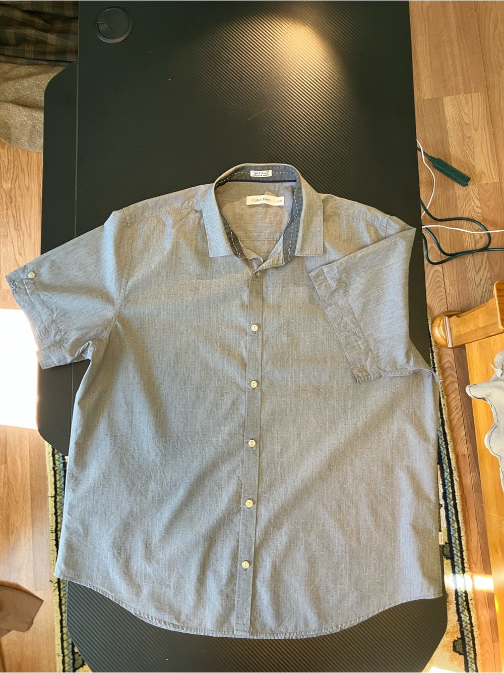 Calvin Klein Men's Short-Sleeve Button-Down Shirt - Blue